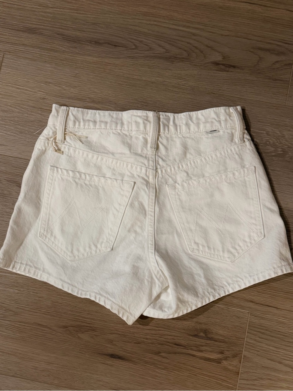 MOTHER Superior High-Rise Denim Shorts White MSRP $208